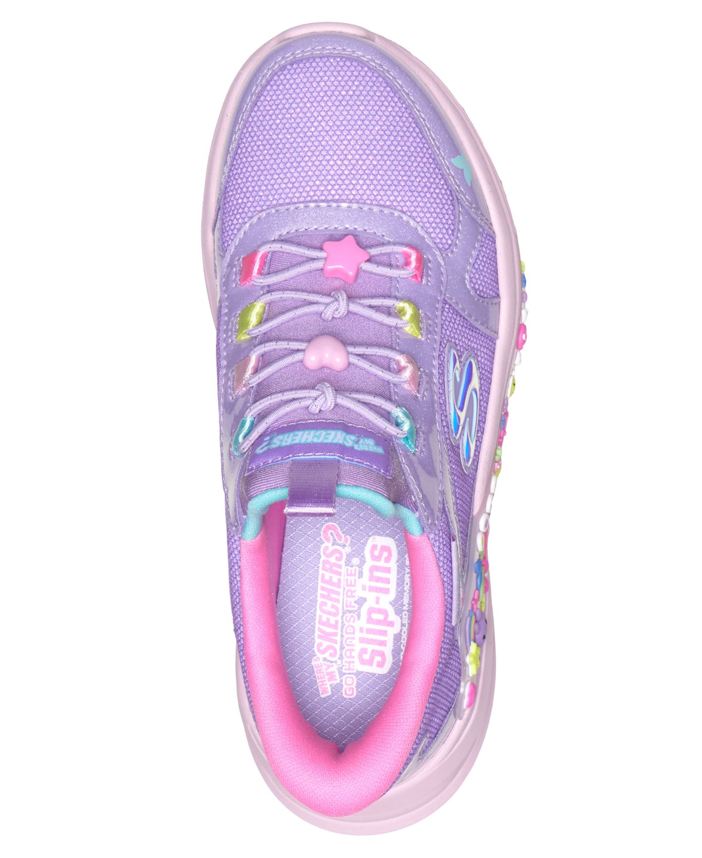 Детские кроссовки Skechers Slip-ins Hyper-Quest Where's My Skechers с memory foam, цвет: Лавандовый / Разноцветный — фото 5