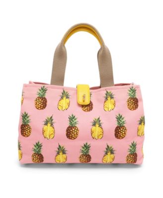 Pineapple Print Canvas Tote Bag