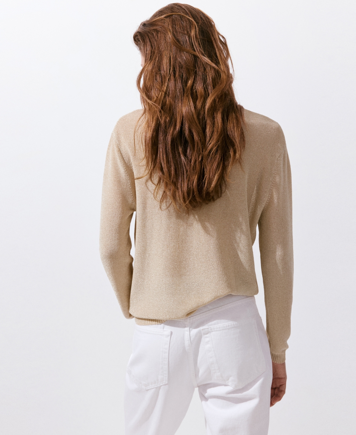 Mango Women's Lurex Knitted Lightweight Sweater