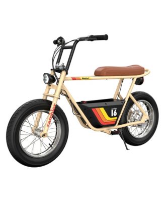 Rambler 16 Electric Retro Minibike with 350W Motor and 36V Battery, Tan
