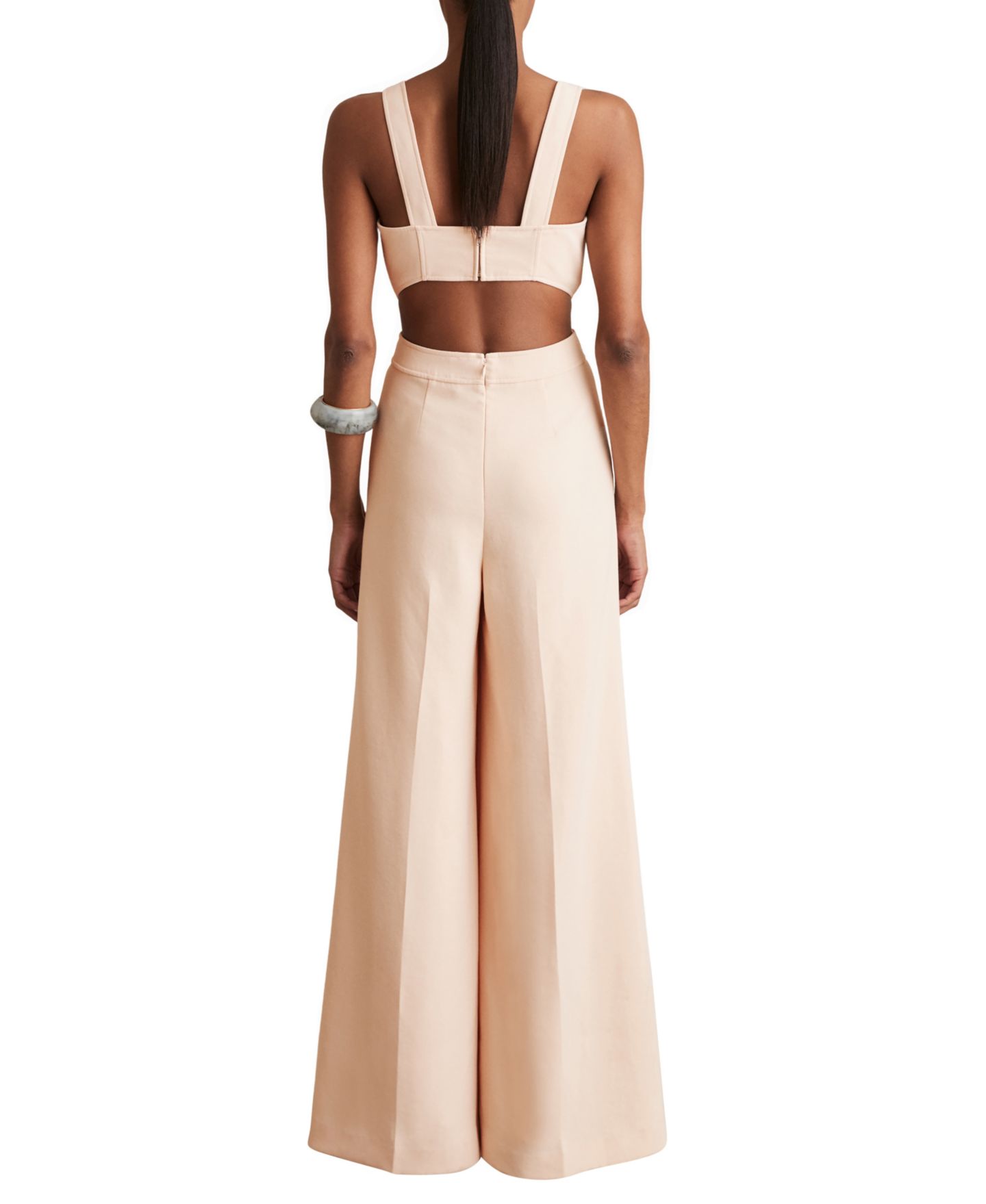 Женский комбинезон REISS Dion Wide-Leg Cut-Out Sleeveless Jumpsuit, цвет: Бледный розовый — фото 2