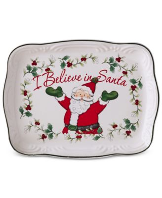 Pfaltzgraff - Winterberry "I Believe in Santa" Cookie Plate