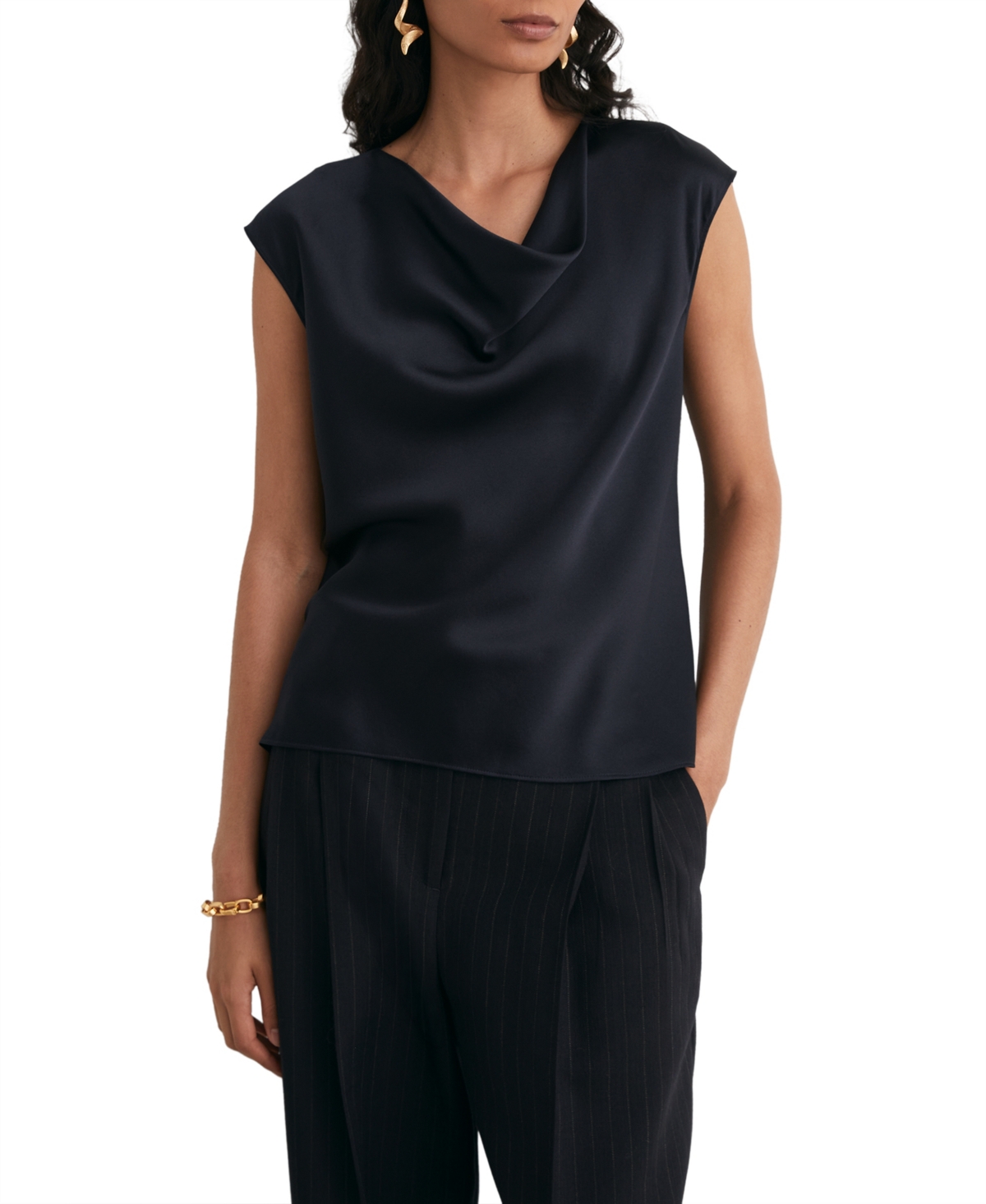 Reiss Women's Cate Silk Cowl Neck Sleeveless Top