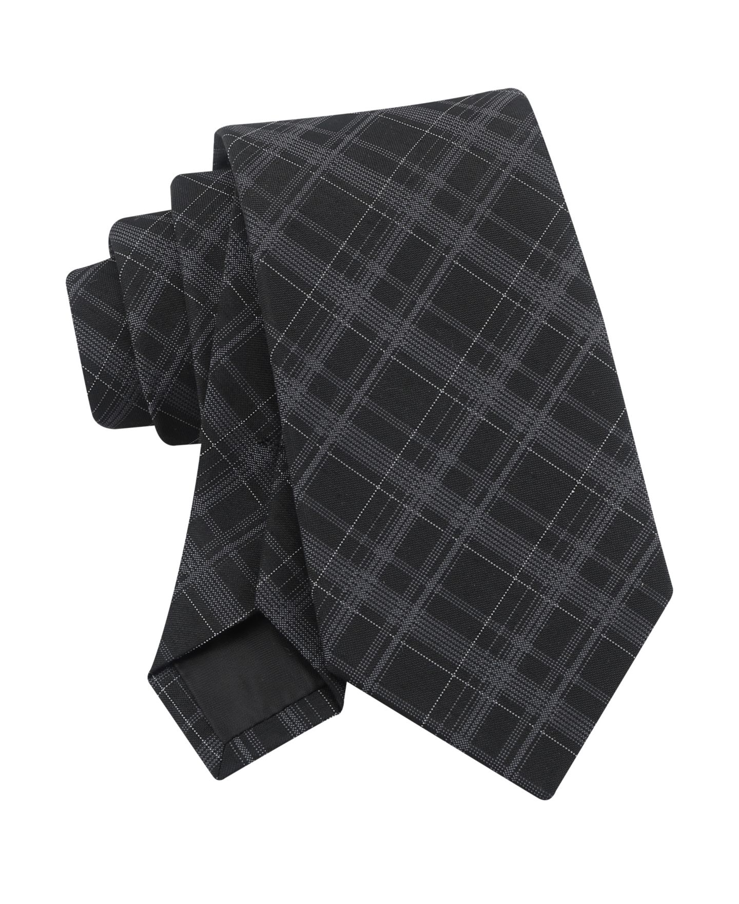 Мужской галстук Calvin Klein Willis Grid Classic Tie, цвет: Чёрный — фото 4