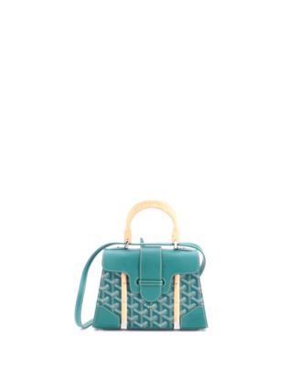 Mini Structured Saigon Top Handle Bag Coated Canvas with Leather