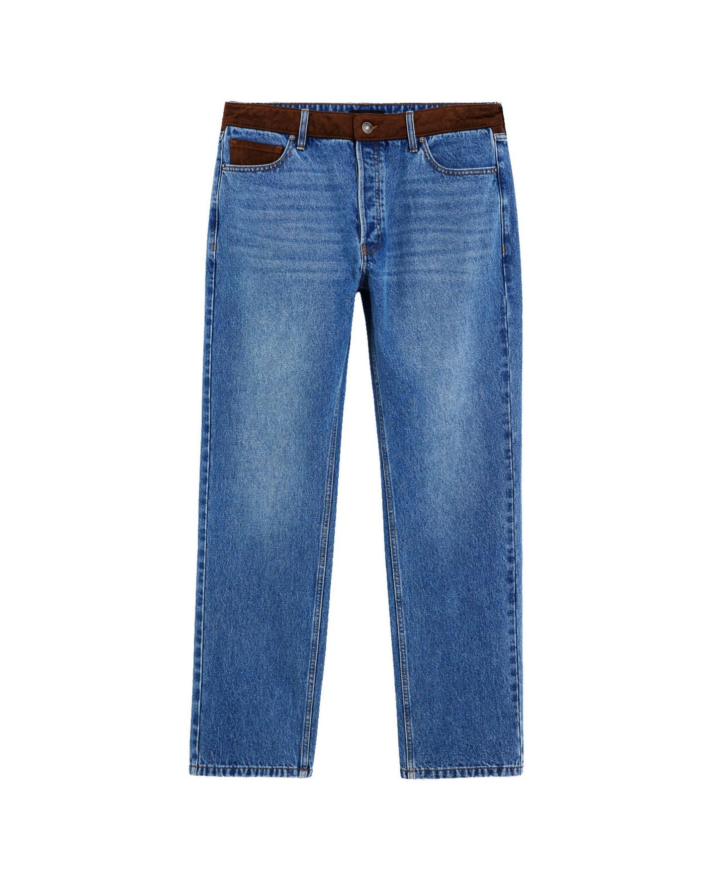 Мужские джинсы Desigual Straight-Leg Ripped Denim Jeans, цвет: Средний синий — фото 6