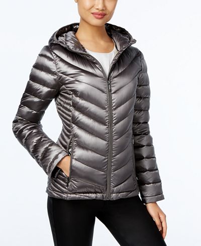 Calvin Klein Hooded Packable Down Puffer Coat - Coats - Women - Macy's