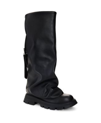 Women's High Boots with Leather Effect