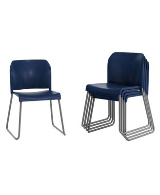 Calliope Set of 5 Stackable Office Reception Chairs with Chrome Sled Bases