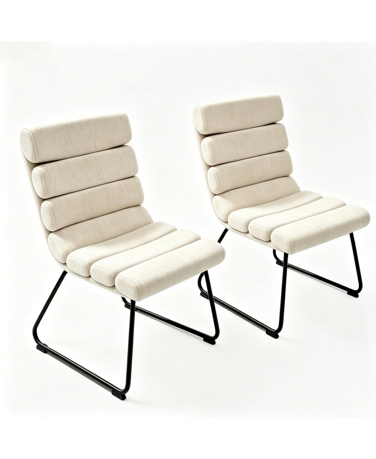 Rainsken Modern Dining Chairs Set of 2, Fabric Frame, Upholstered Dining Chairs, for Dining Room/Kitchen/Living Room