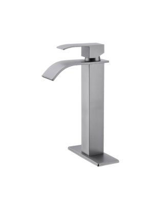 BUSDYAS Single Handle Waterfall Spout Bathroom Faucet for Sink