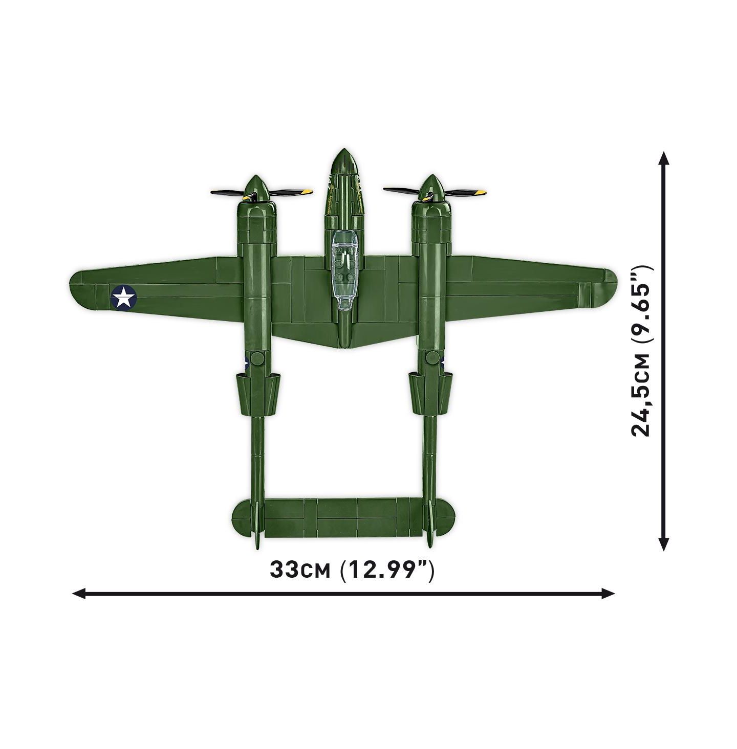 Детский конструктор COBI Wwii Lockheed P-38 Lightning Plane Historical Collection 1:48 Scale Rotating Propellers 332-Piece Building Set, Ages 7+ — фото 4