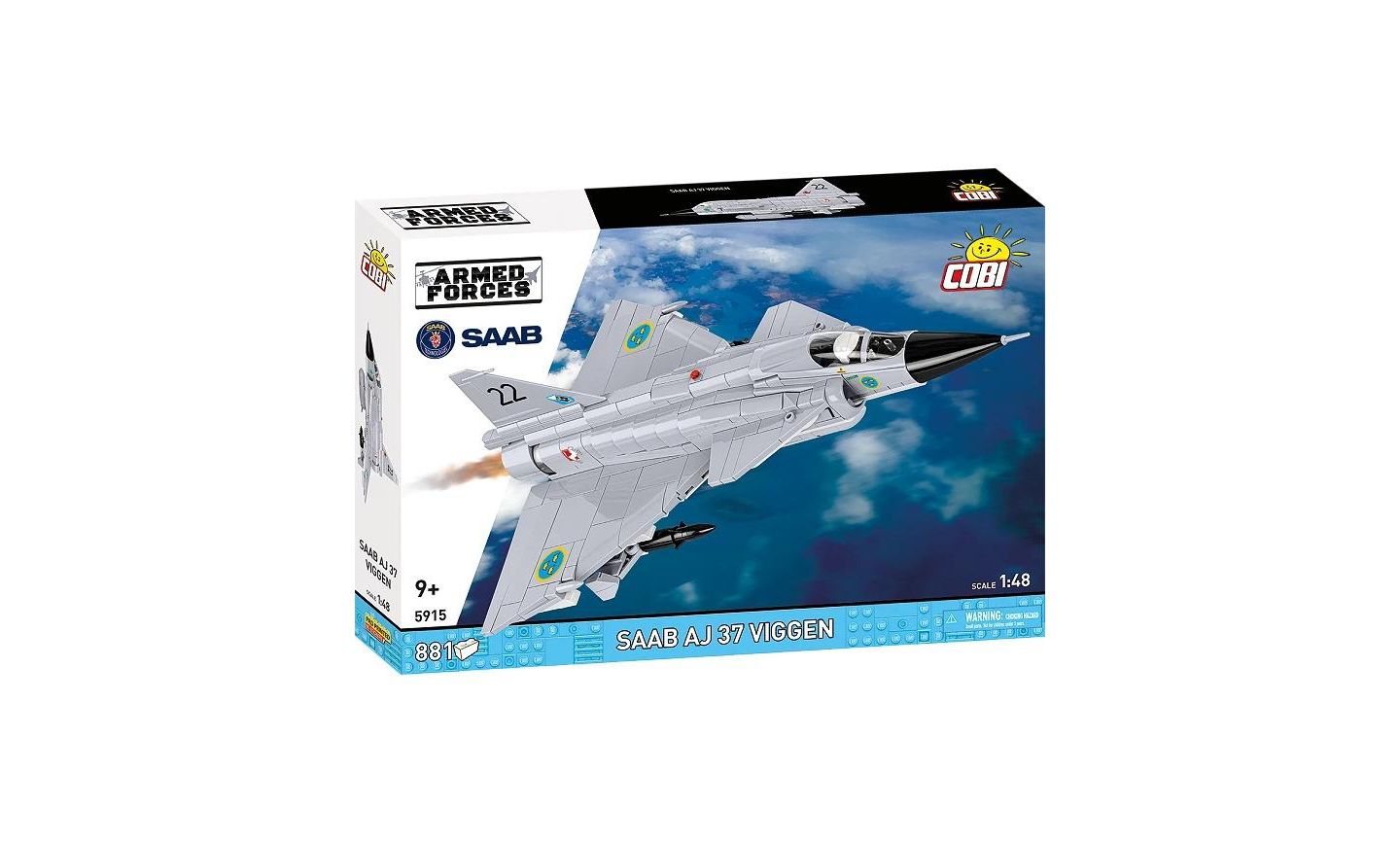 Детский конструктор COBI Armed Forces Saab JA 37 Viggen 1:48 Scale 881-Piece Building Set, Ages 9+ — фото 1