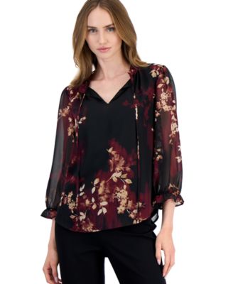 Petite Tulla Ruffle Long-Sleeve Blouse