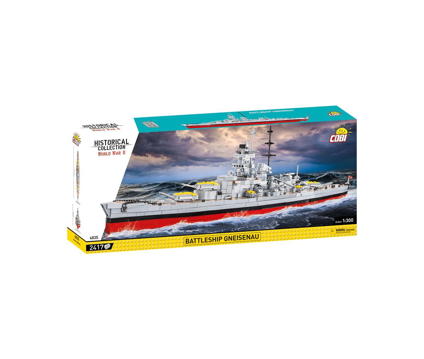 Детский конструктор COBI Historical Collection World War II Battleship Gneisenau 4835 2,417-Piece Building Set, Ages 11+ — фото 1