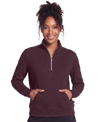 Women's Harmony Luxe Rib 1/4-Zip Mock Neck Long Sleeve Quarter Zip Pullover