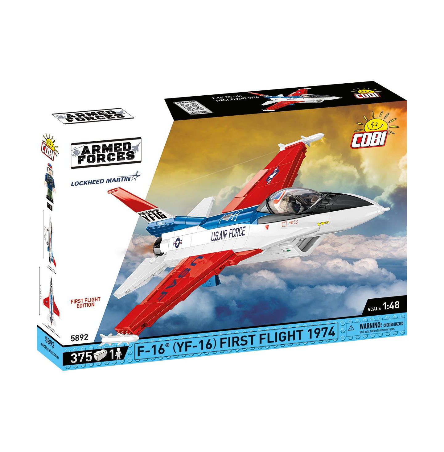 Детский конструктор COBI Lockheed Martin F-16 (YF-16) First Flight Edition 1974 375-Piece Building Set, Ages 8+ — фото 1