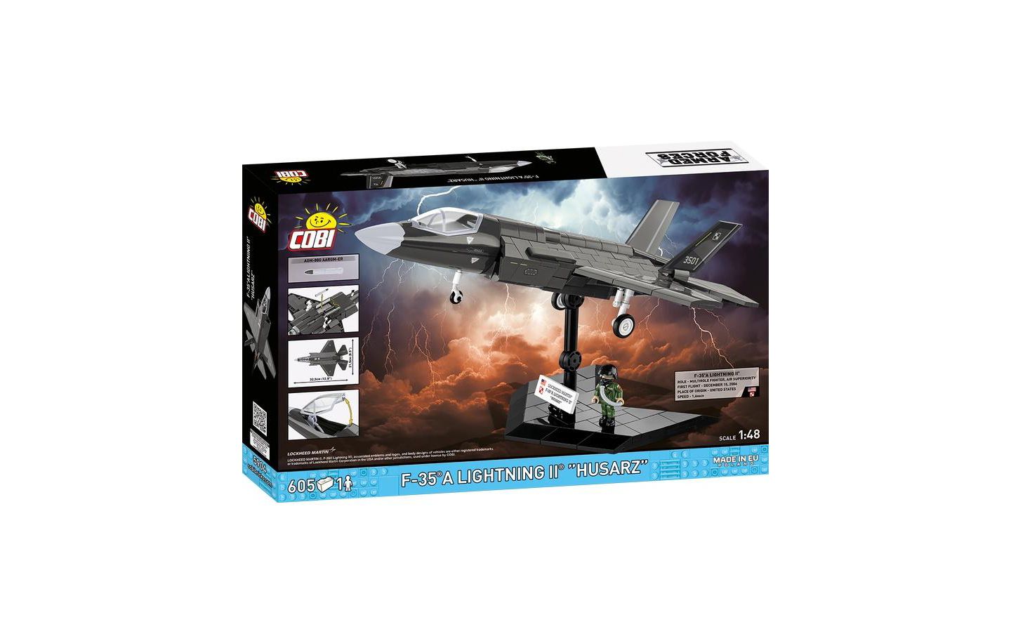 Детский конструктор COBI F-35A Lightning II Husarz 605-Piece Building Set, Ages 9+ — фото 2