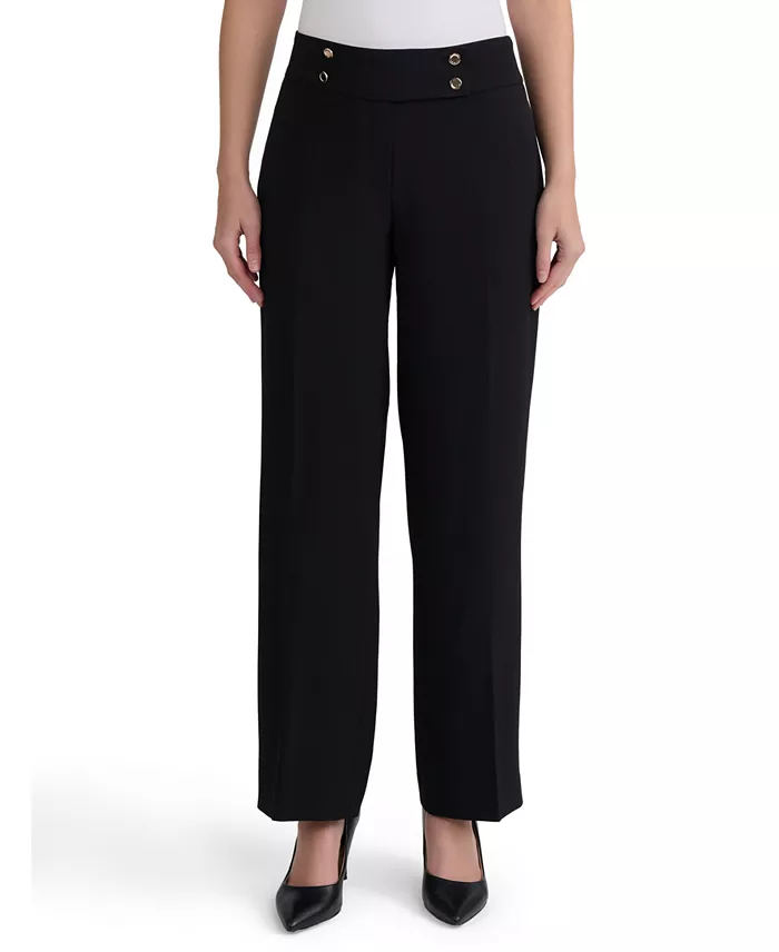 Women's Extended-Tab Fly-Front Wide-Leg Pants - thumbnail 6