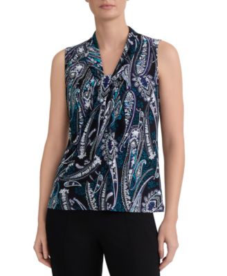 Women's V-Knot-Neck Sleeveless Blouse 