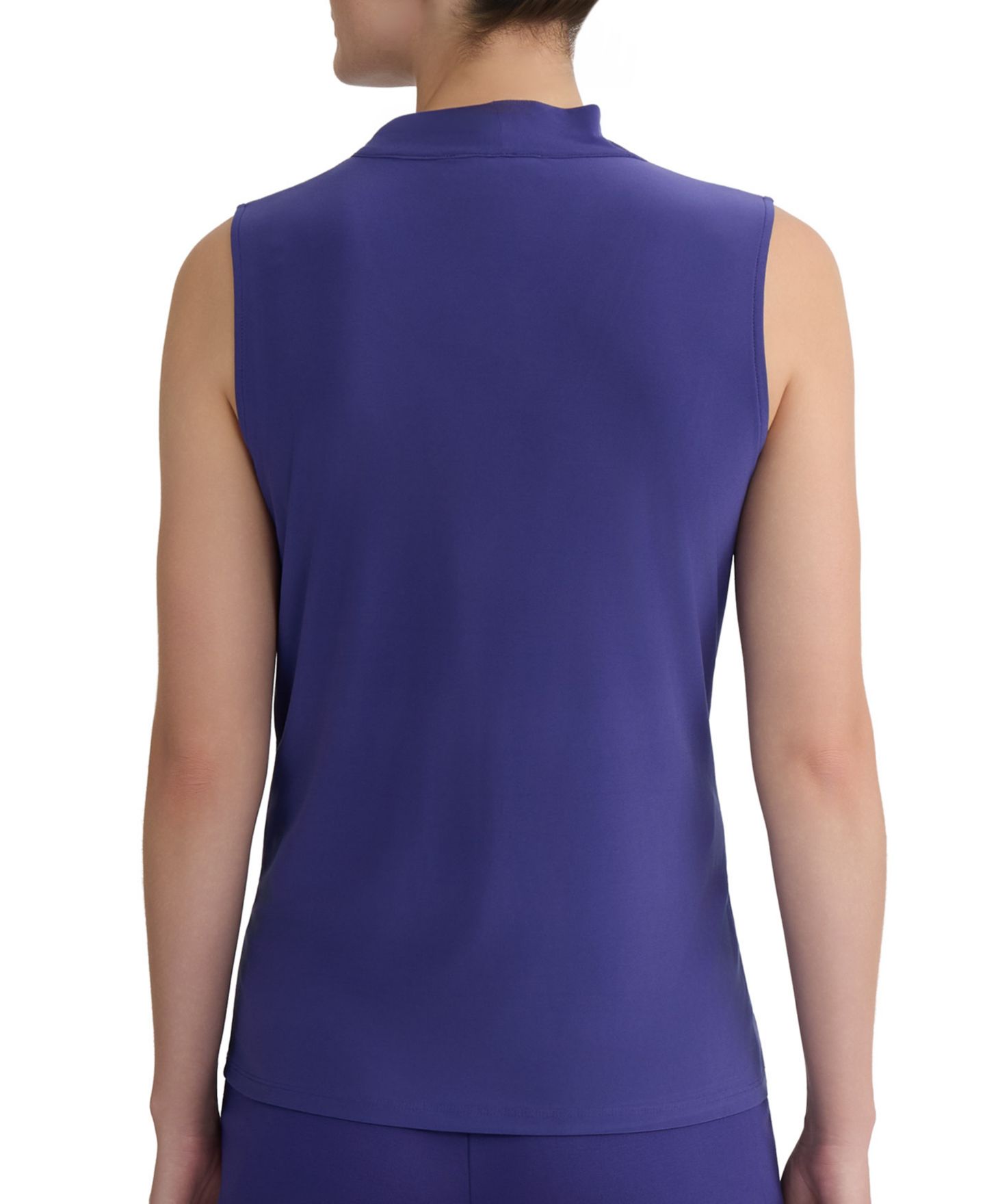 Женская блузка Kasper Petite Embellished Tie-Neck Sleeveless Blouse, цвет: Сливовый — фото 7