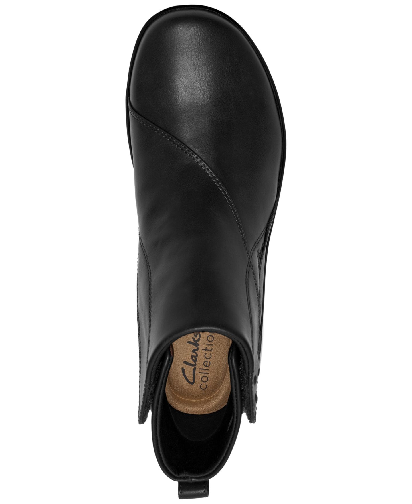 Женские ботинки Clarks Kaetlyn Flow Round Toe Booties, цвет: Чёрный кожаный — фото 4