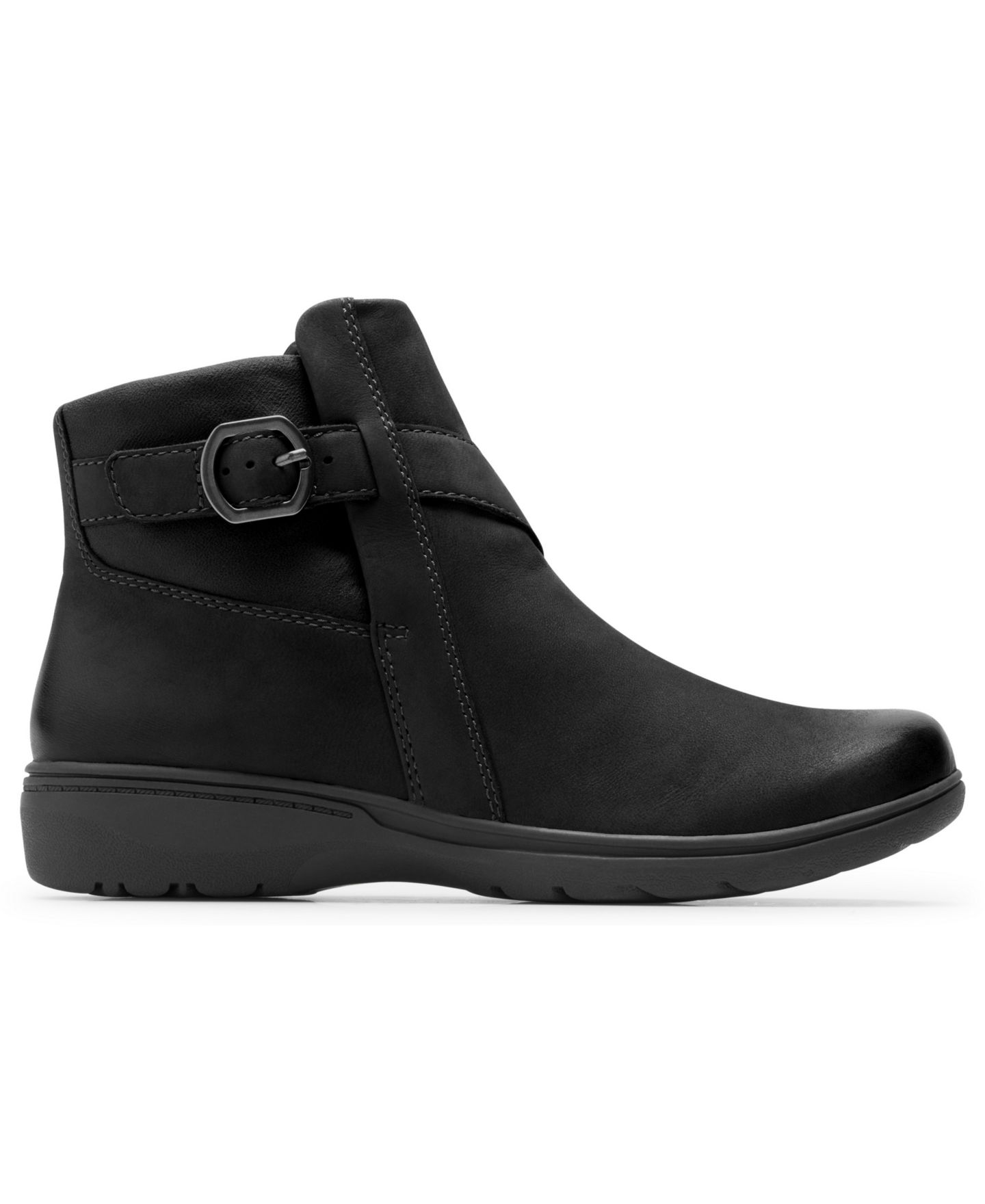 Женские ботинки Clarks Carleigh Angie Round Toe Booties, цвет: Чёрный комбинированный нубуковый — фото 2