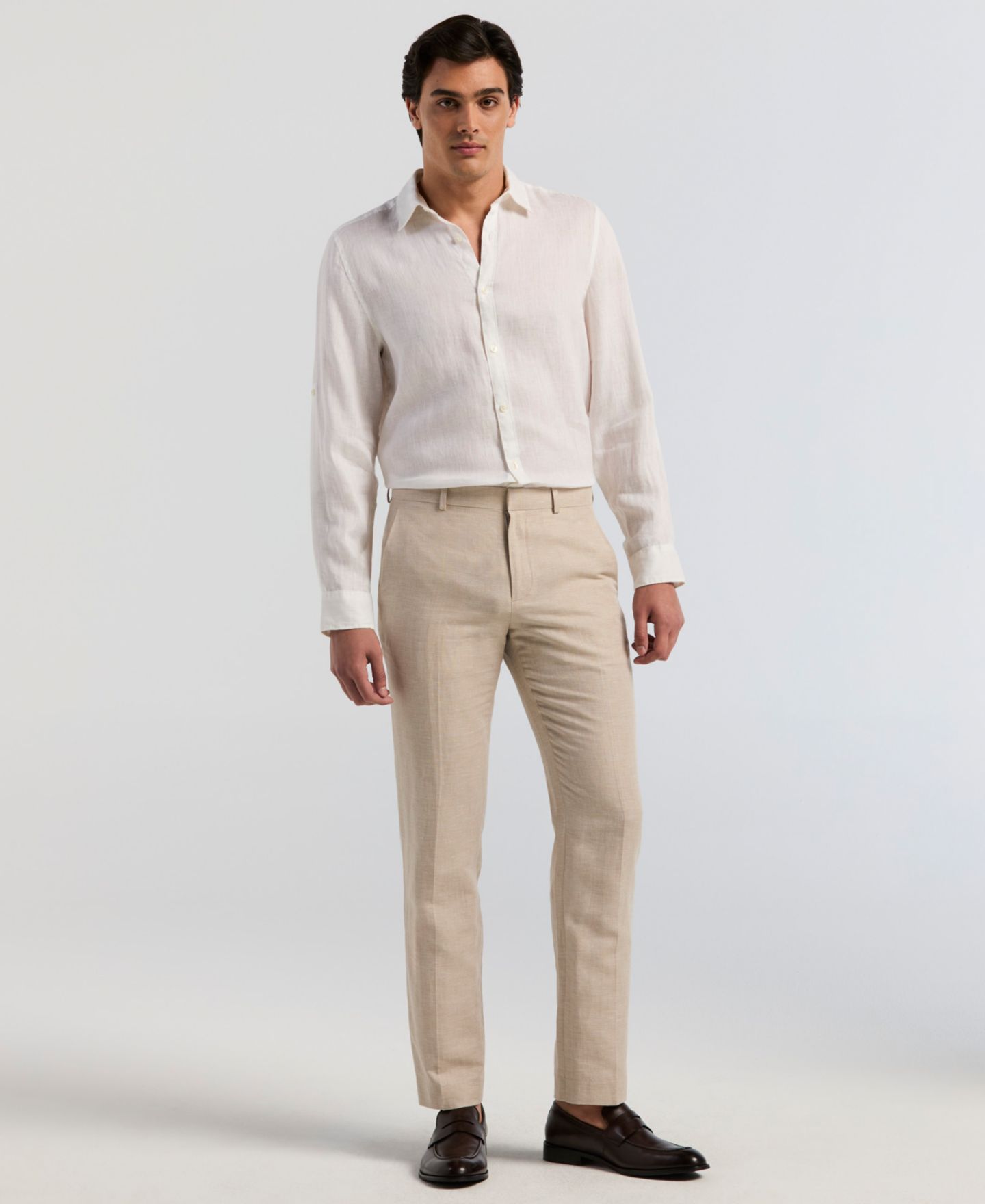 Мужские брюки Perry Ellis Classic-Fit Herringbone, цвет: Натуральный льняной — фото 2