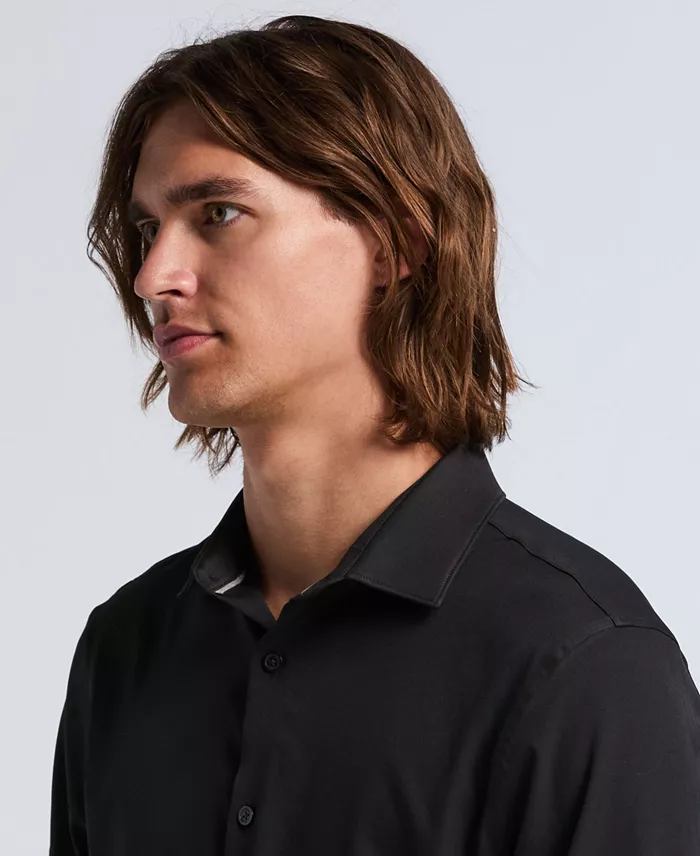 Men's Slim-Fit Stretch Solid Button-Down Twill Shirt - thumbnail 10