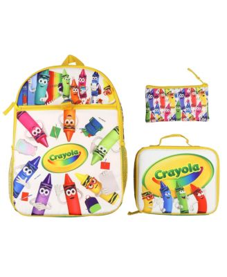 Crayon Crew Backpack 3-Piece Set with Detachable Lunch Box Pencil Case