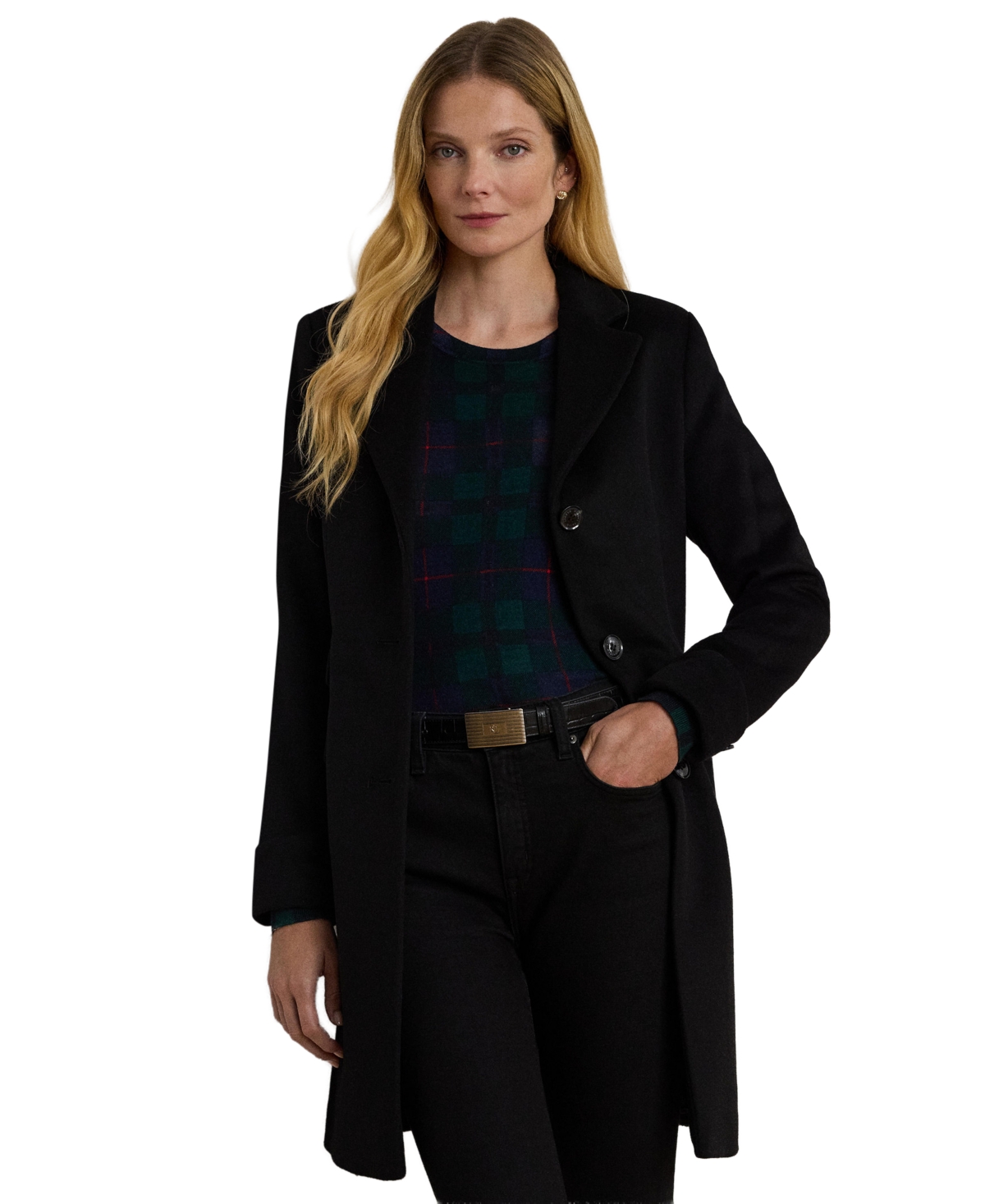 Lauren Ralph Petite Single-Breasted Wool-Blend Walker Coat, Created for Macy's