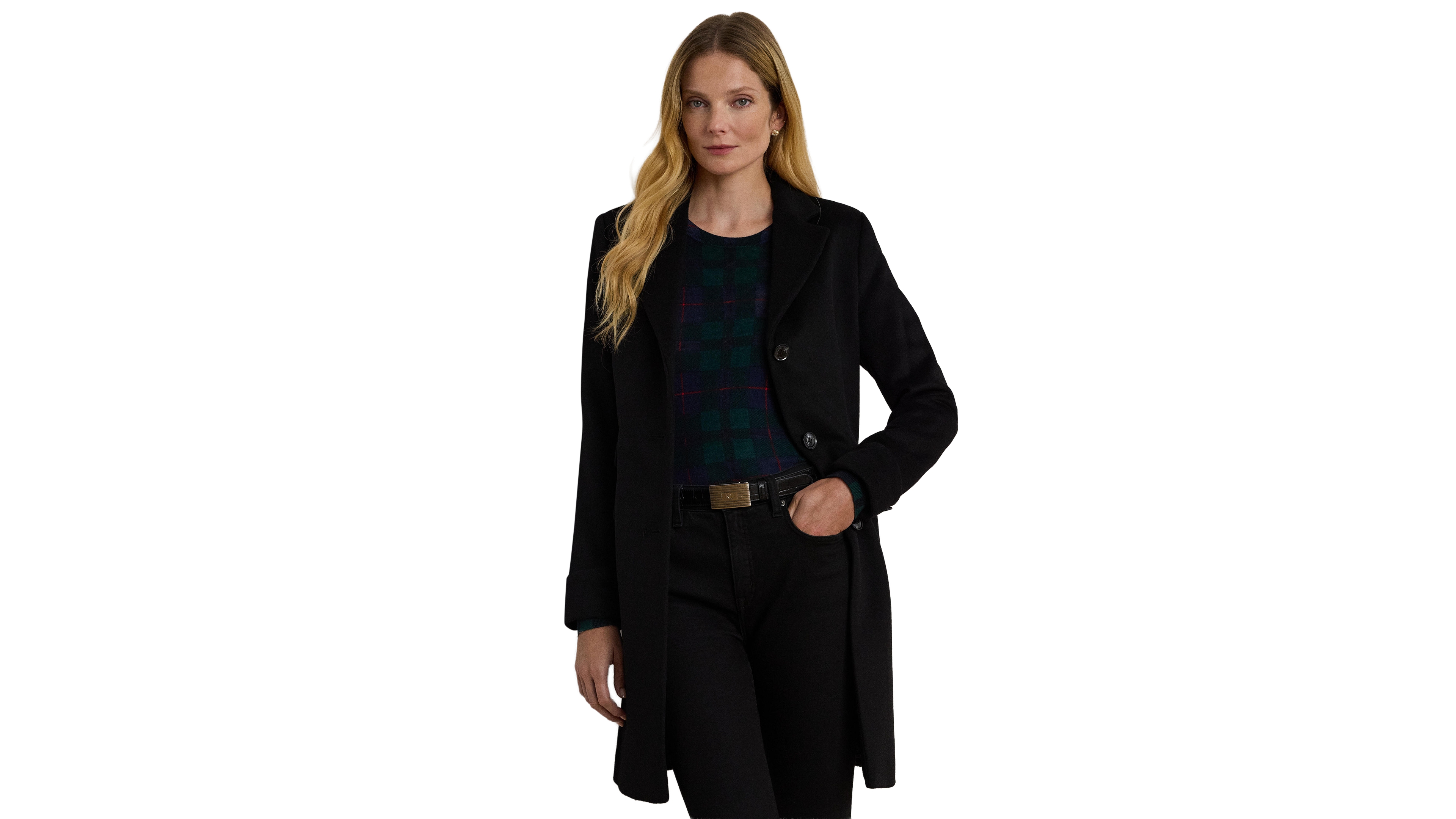 Lauren Ralph Petite Notched-Collar Walker Coat
