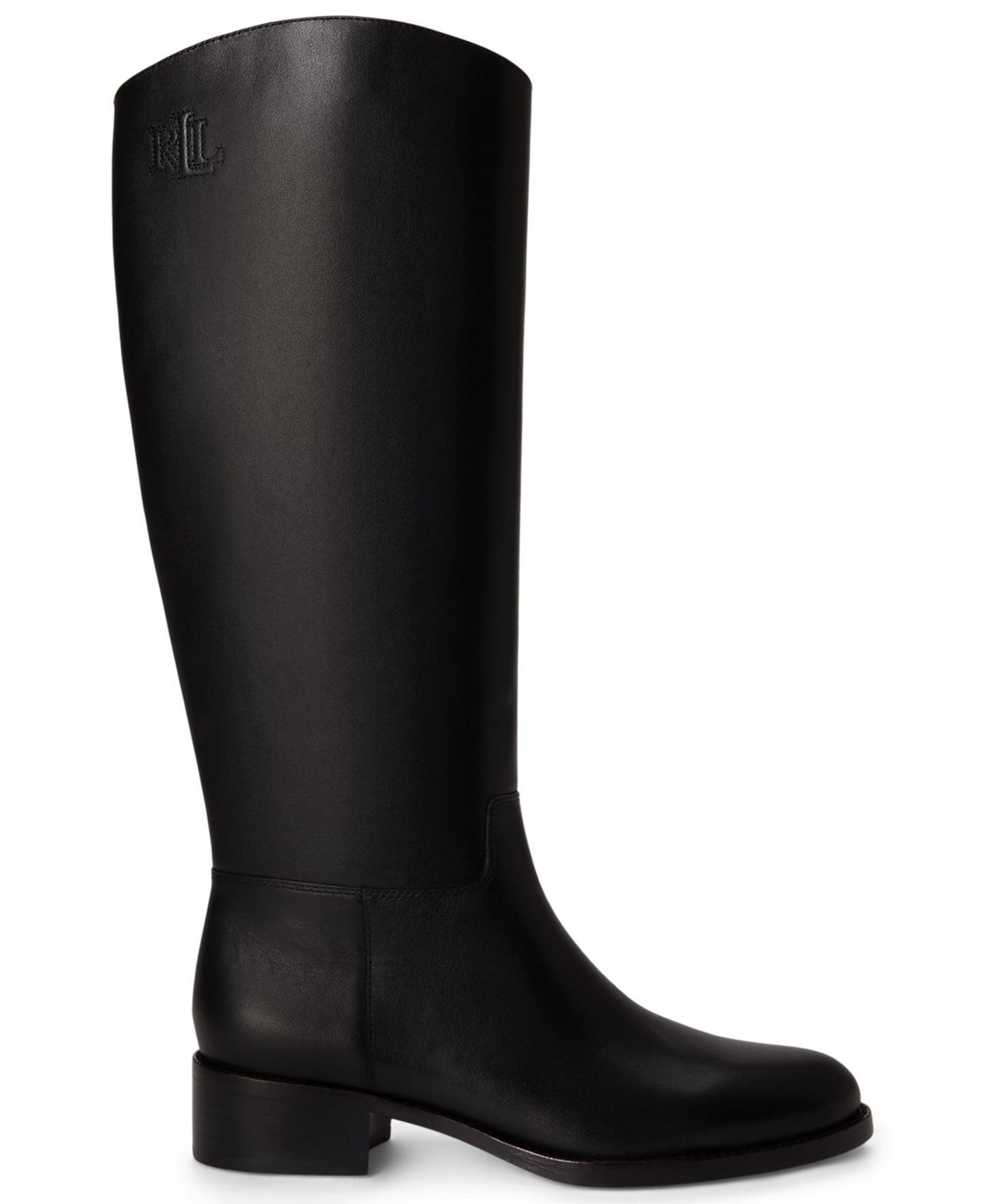 Женские ботинки Lauren Ralph Lauren Kyle Round Toe Tall, цвет: Чёрный гладкий кожаный — фото 2