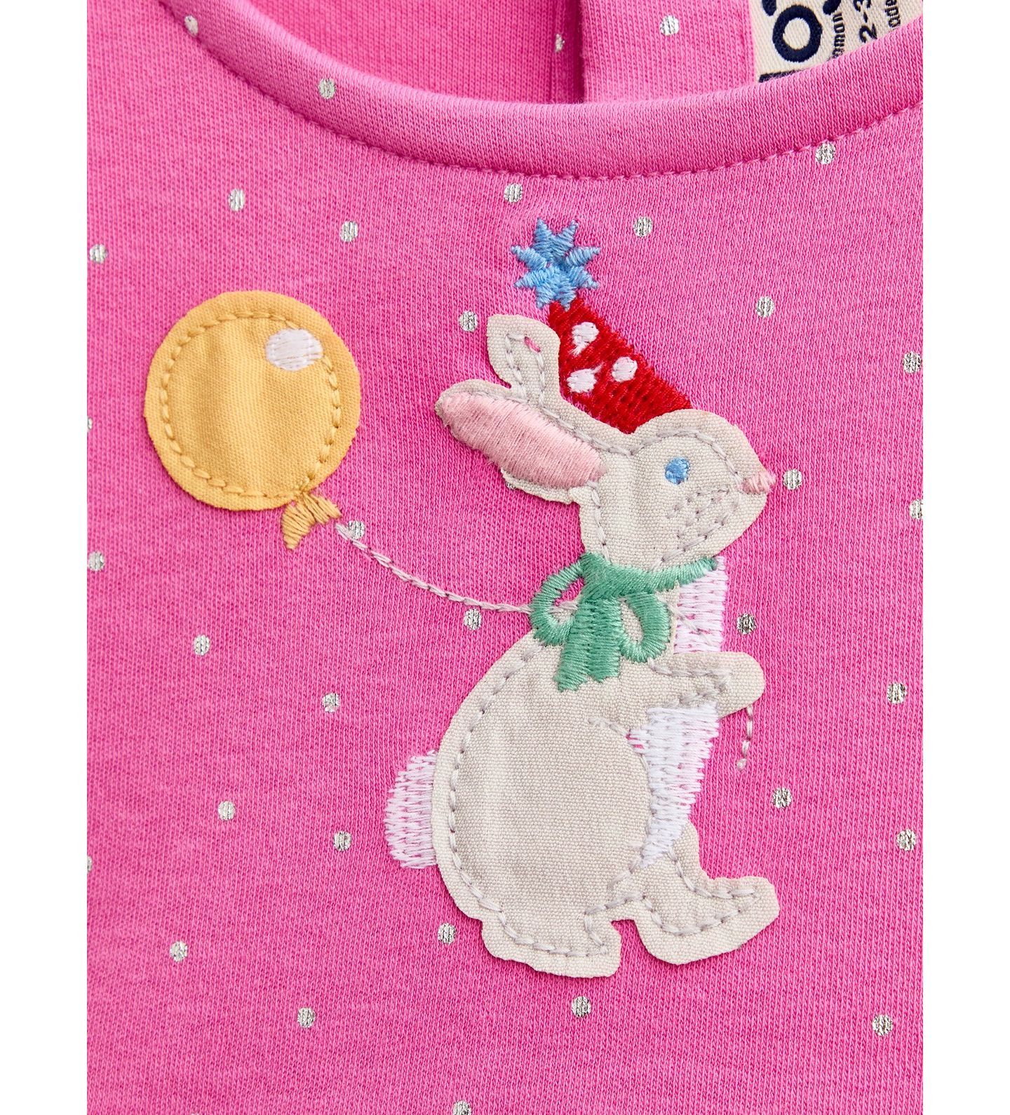 Платье JoJo Maman Bébé Long-Sleeve Appliqué Tulle Dress для девочек-малышей, цвет: Яркий розовый — фото 5