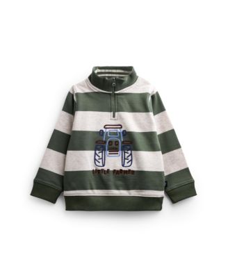 Toddler Boys' 2T-5T Half-Zip Long-Sleeve Embroidered Sweatshirt