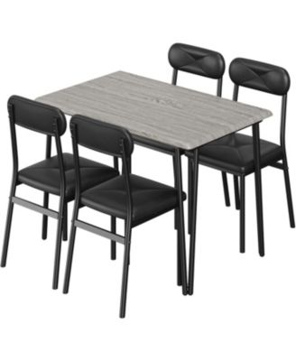 Piece Square Dining Set for Metal Frame Table and Upholstered Chairs