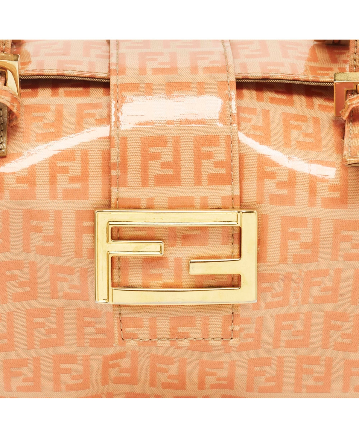 Pre-Owned Fendi Women's Zucchino Coated Fabric Mamma Baguette Bag