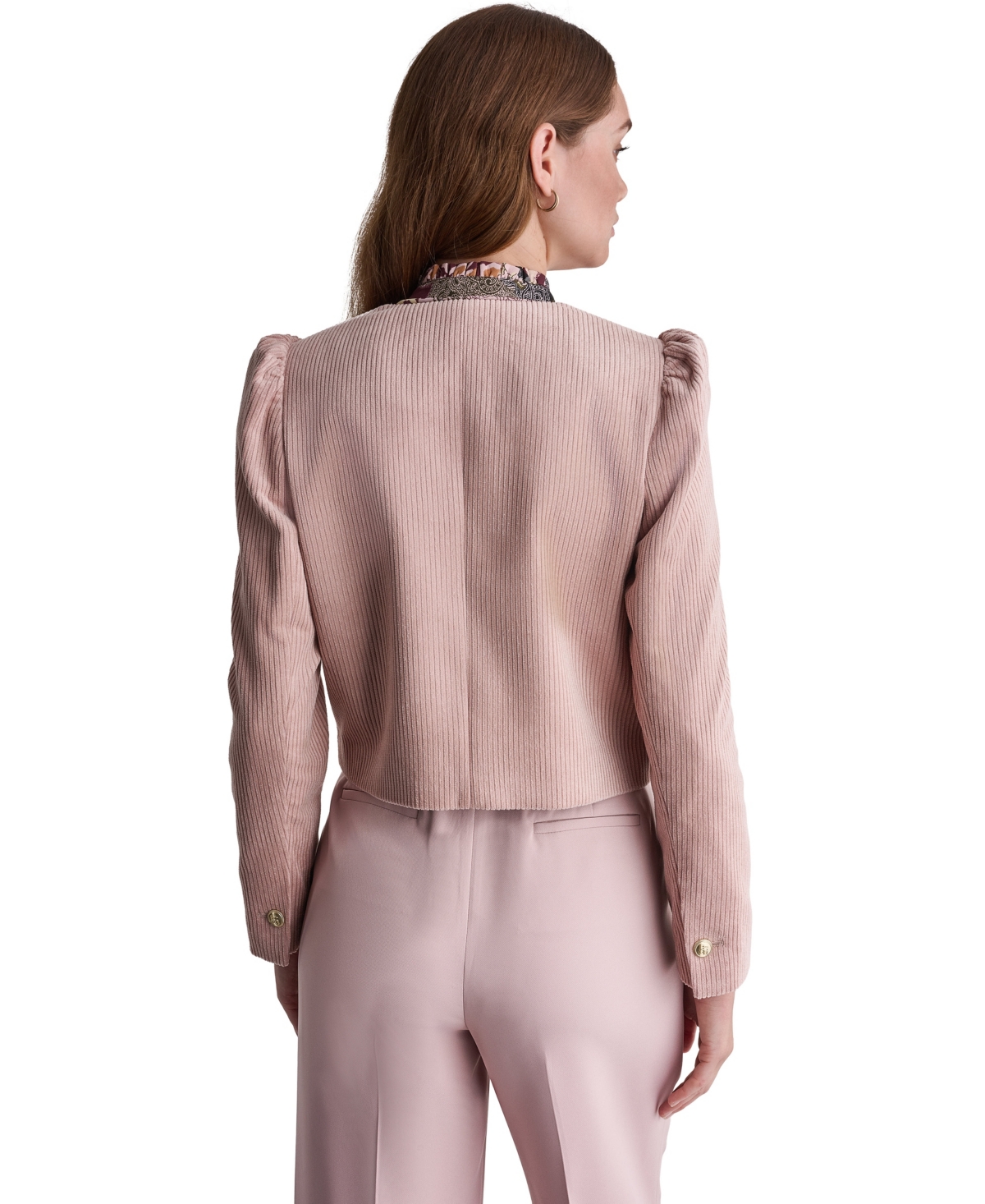 Bcbg Women's Corduroy Puff-Shoulder Collarless Jacket