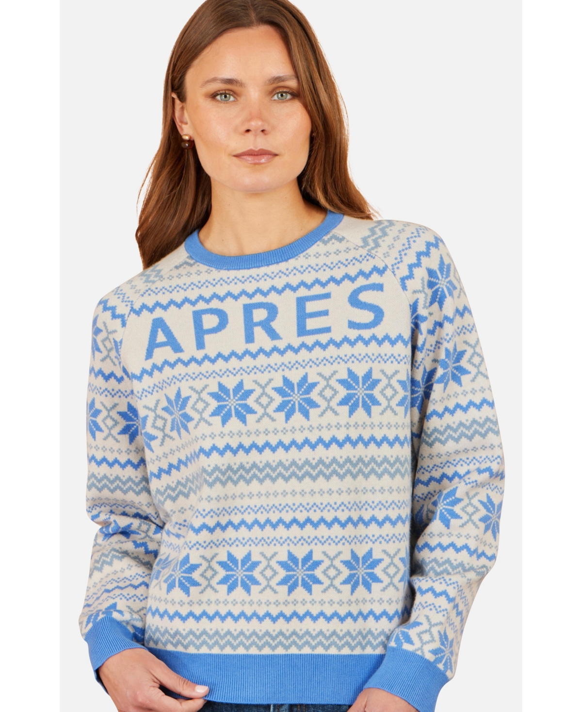 Yumi Women's Apres Fair Isle Crewneck Sweater