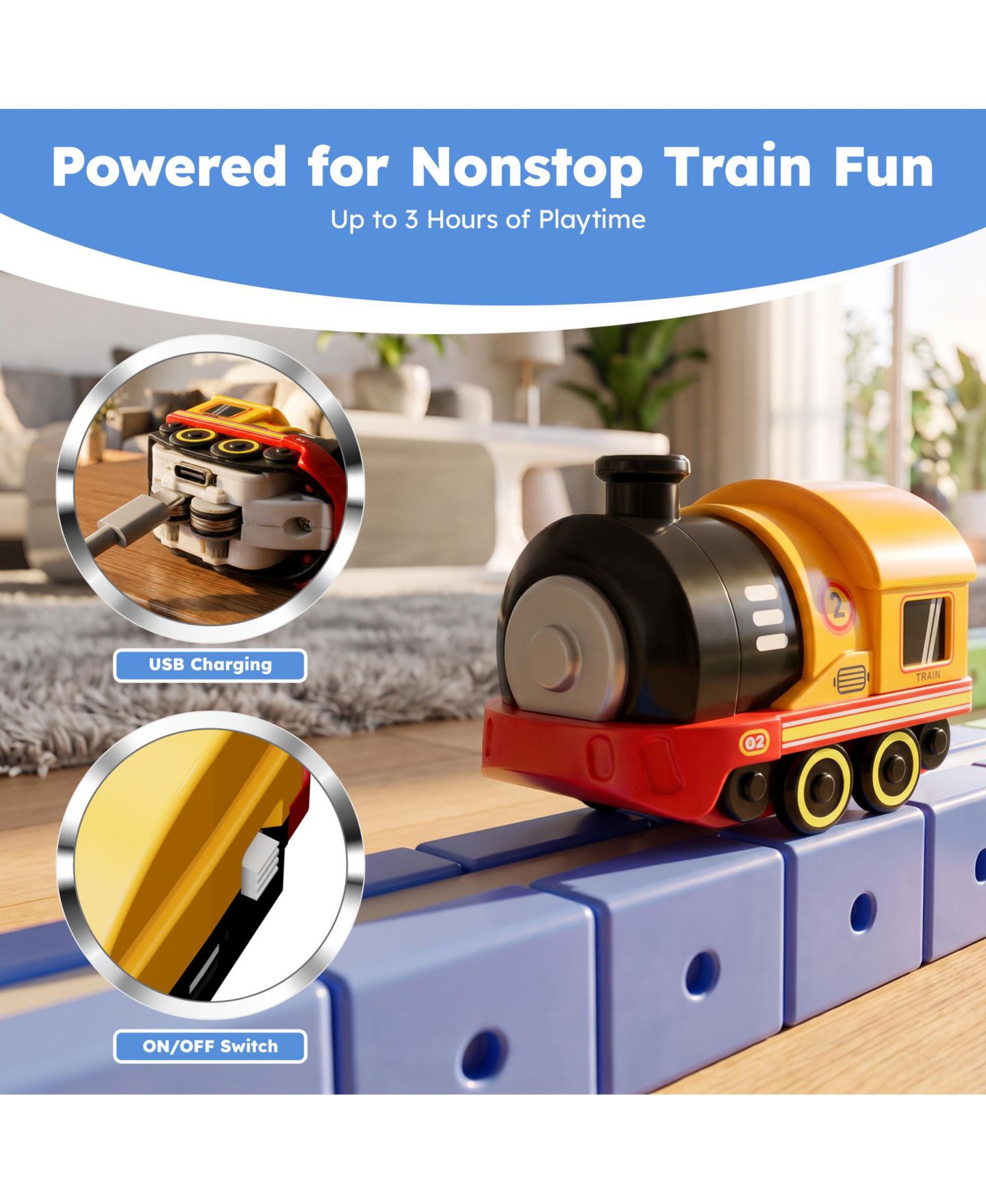 Детский конструктор Contixo MT4 Motorized Rechargeable Magnetic Track 91-Piece Building Set, Ages 3+ — фото 11