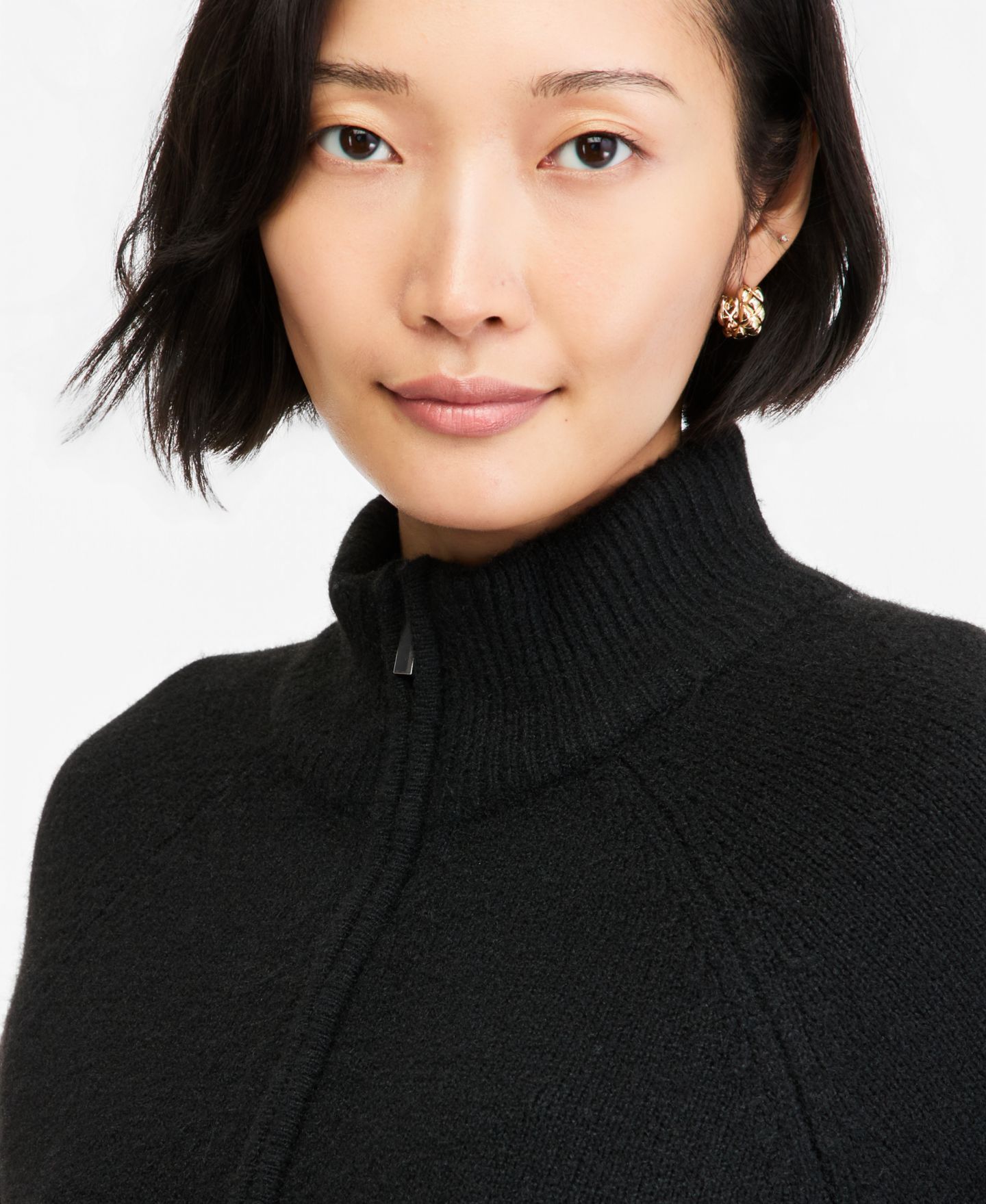 Женская куртка On 34th Mock-Neck Sweater Track Jacket, цвет: Глубокий чёрный — фото 3