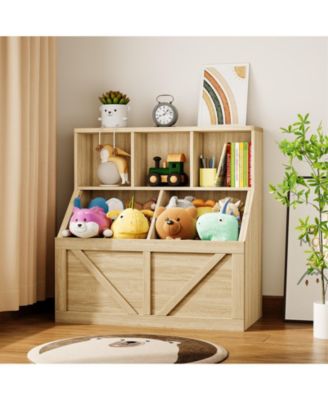 Kids Toy Storage Organizer, Kids Bookshelf and Toy Storage, Toddlers Bookshelf Toy Organizer for Kids Rooms Playroom Bedroom Nursery Daycare