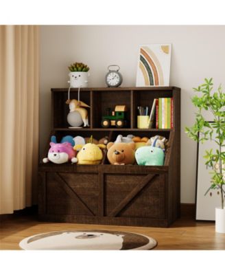 Kids Toy Storage Organizer, Kids Bookshelf and Toy Storage, Toddlers Bookshelf Toy Organizer for Kids Rooms Playroom Bedroom Nursery Daycare