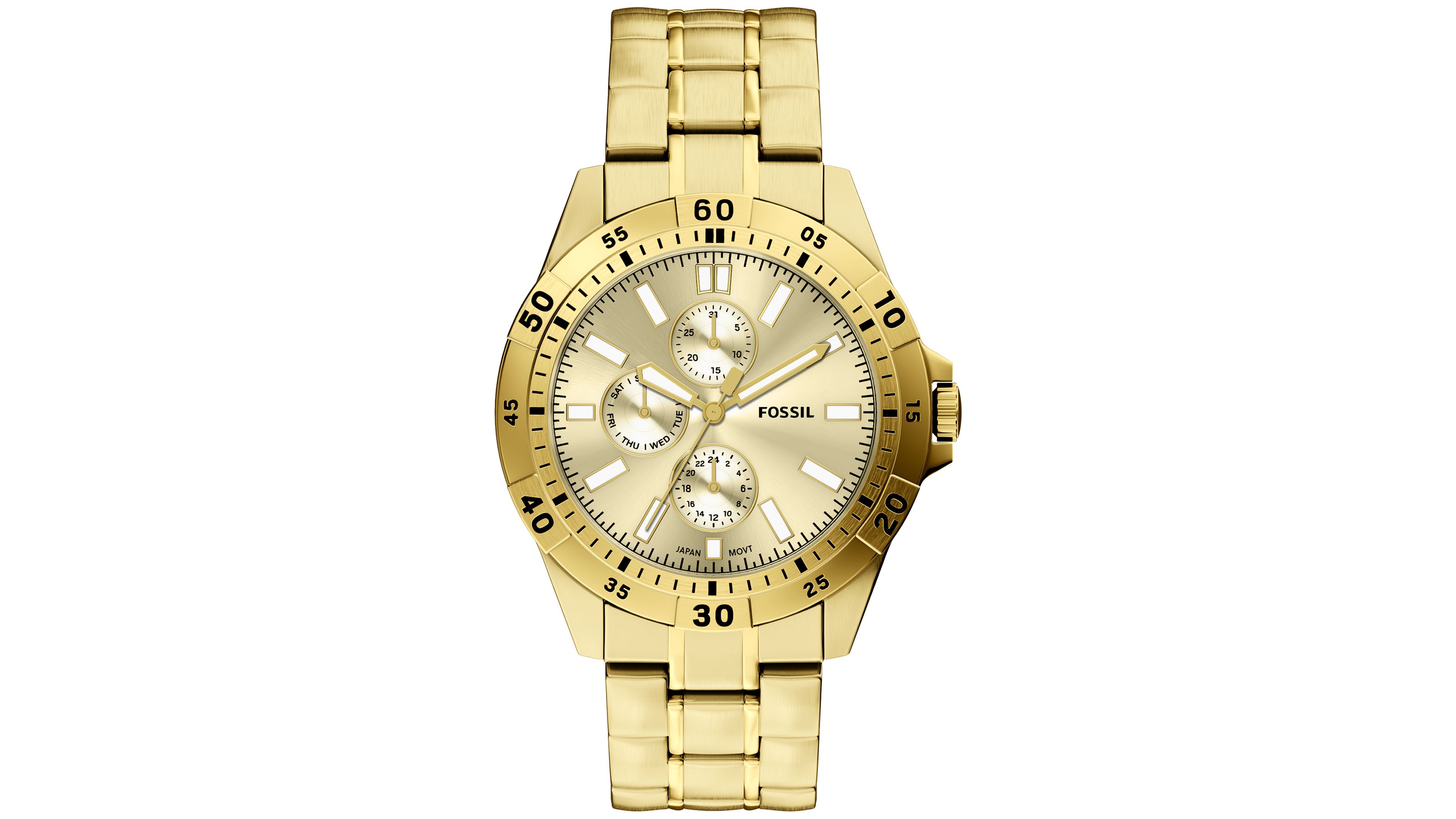 Fossil Men's Garrett Multi-Function Gold-Tone Stainless Steel Watch 44mm