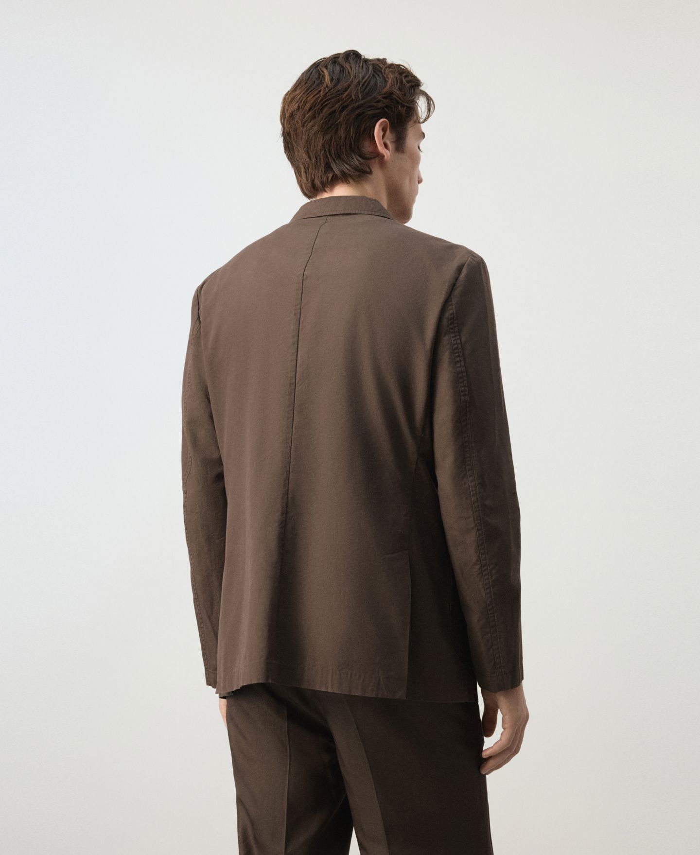 Мужской пиджак MANGO Slim Fit Cotton Lyocell Blend Blazer, цвет: Коричневый — фото 6