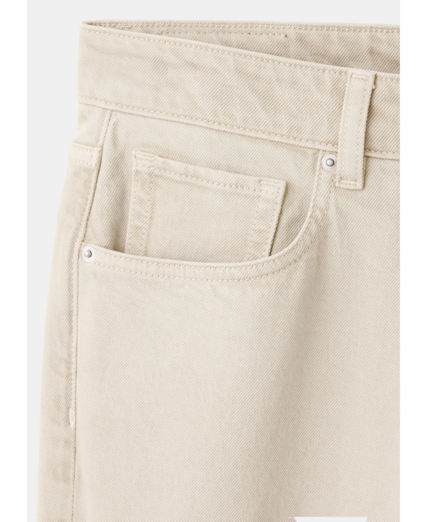 Мужские джинсы MANGO Ben Cropped Tapered-Fit, цвет: Бежевый — фото 7