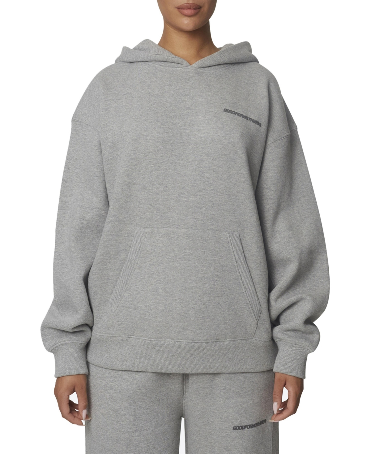 Good For Nothing Women's Essentials Pullover Hoodie - Dark grey marl