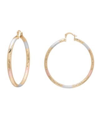 Tri-Color 58mm Hoop Earrings