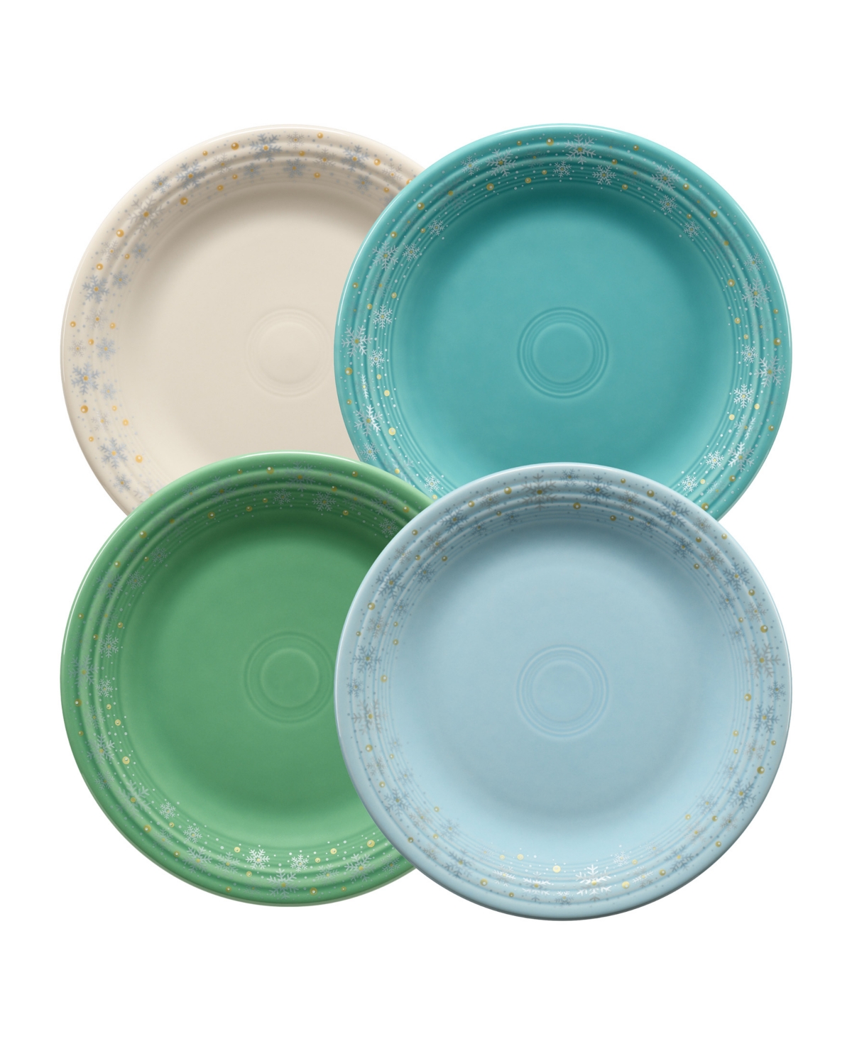 Fiesta Snowflakes Classic Rim Dinner Plates, Set Of 4, Exclusively At Macy's In Multi