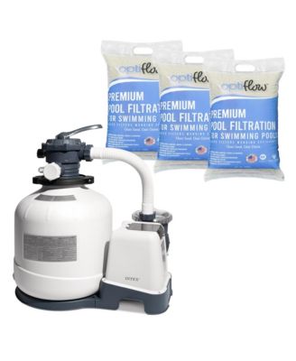 Krystal Clear 3000GPH Sand Filter Pump and OptiFlow Premium Pool Filter Sand